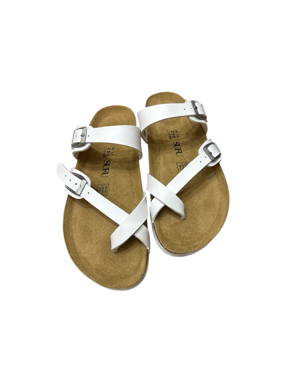 White Cross-Strap Women’s Sandals - Unbranded